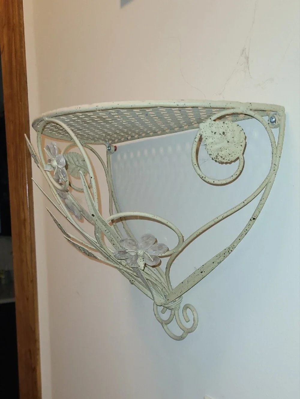 Metal Wall Shelf Cream Color